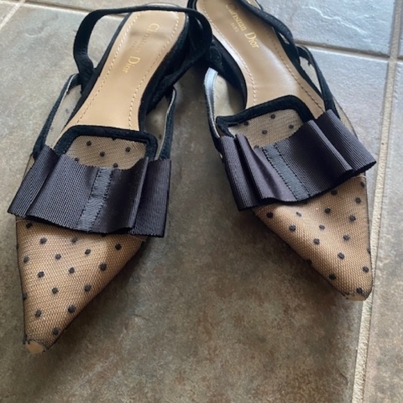 Dior Black Polka Dot Women's Shoes - Picture 1 of 4